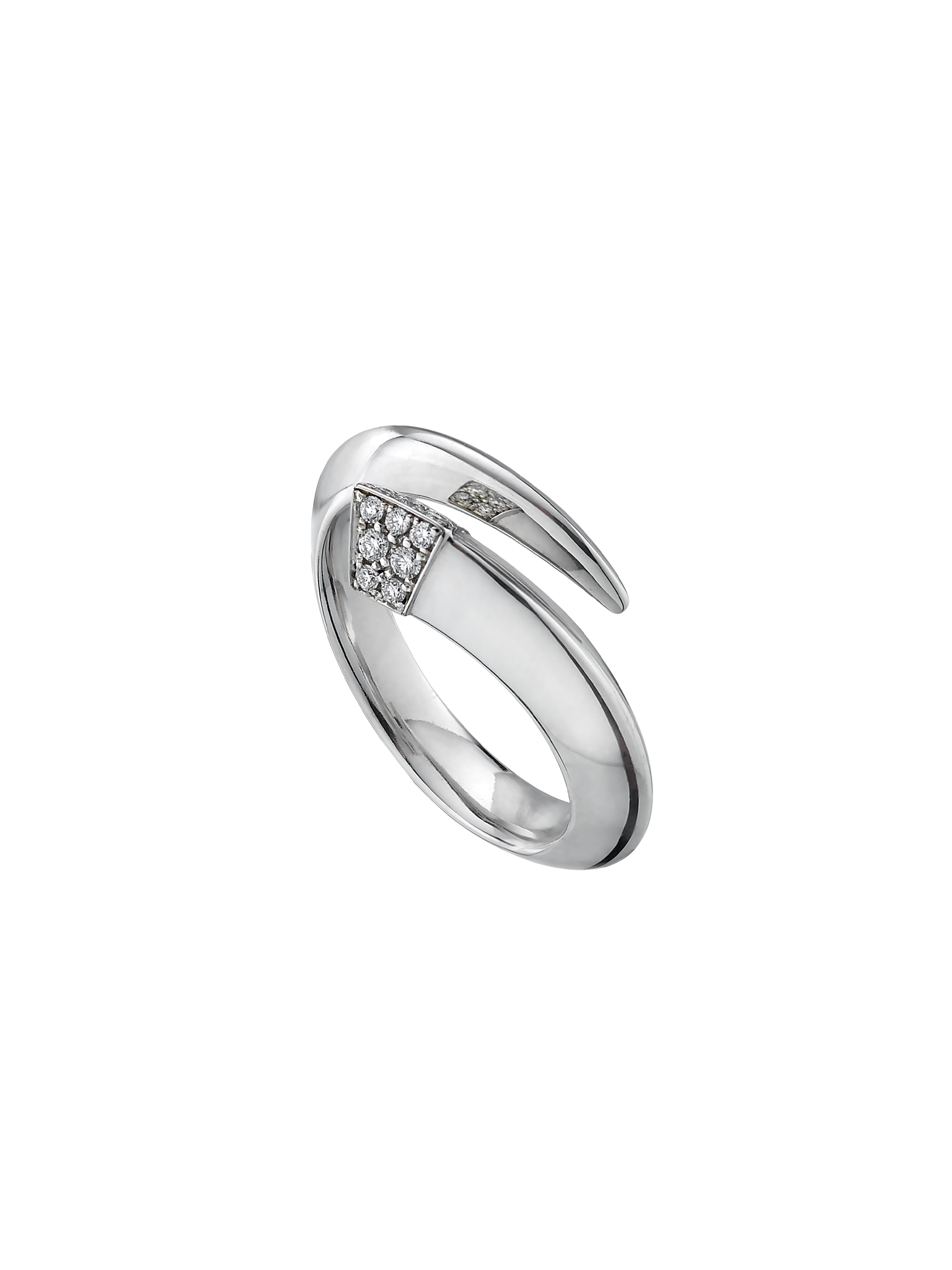 Sabre ring - silver & diamond pave